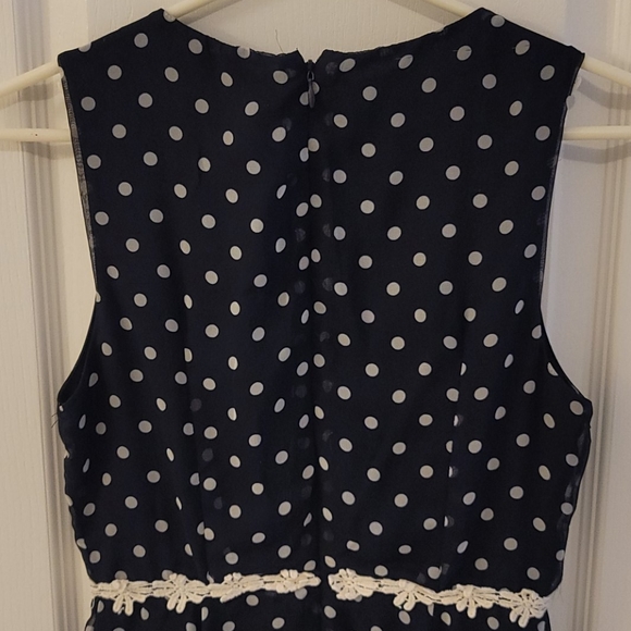 2/$30 Black Polka Dot Dress with Floral Accents - Picture 6 of 6